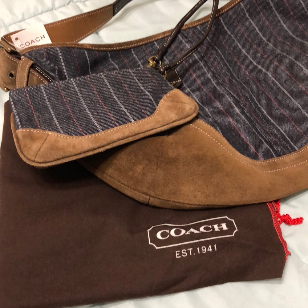 Coach Denim and Suede Purse and Wristlet set